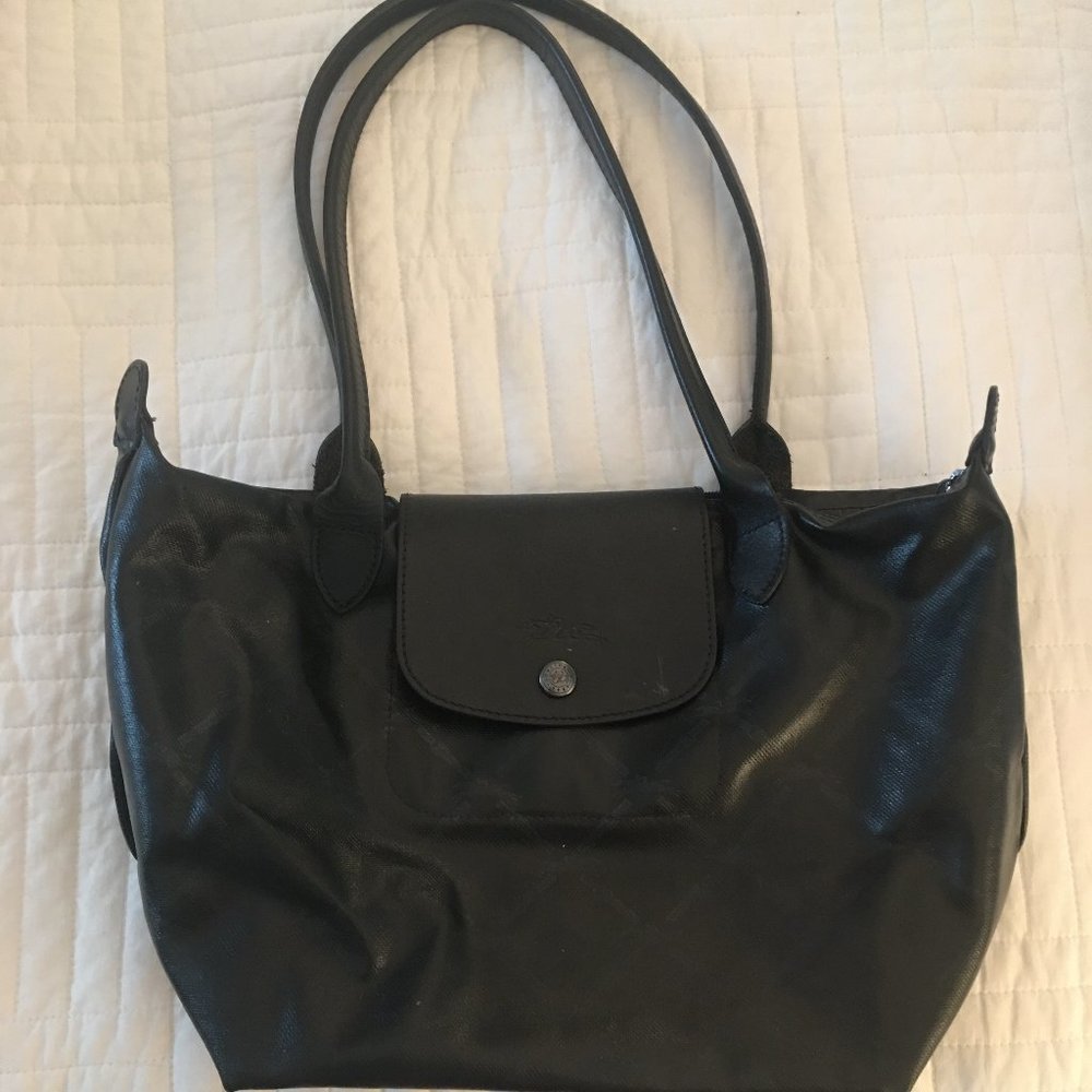 Rare! Longchamp Le Pliage Ltd. Ed. Logo Small Tote